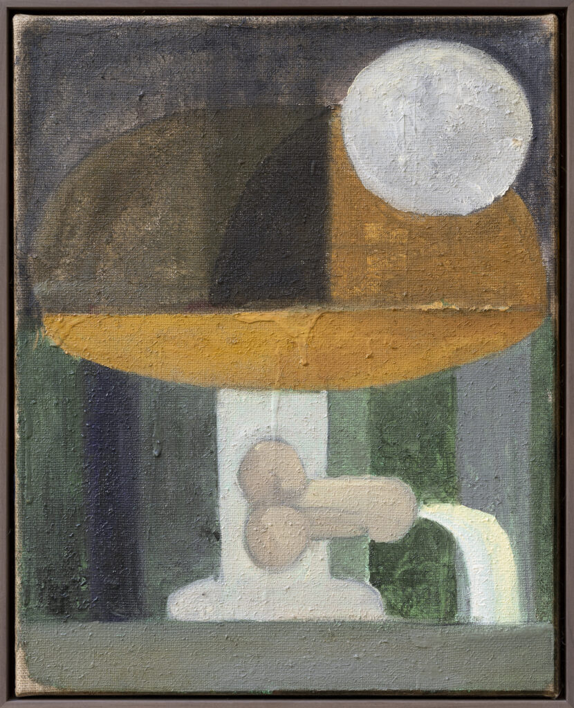 Björn Weltbrandt Wallbaum – Pixies Moon, Öl auf Jute, 50 x 40 cm